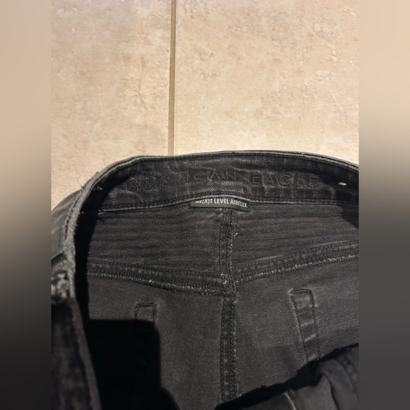 Men’s American eagle black motto stacked ripped skinny jeans size 34x32 - Picture 6 of 11